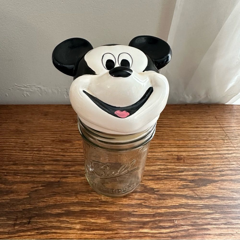 Vintage Mickey Mouse Jar Topper Lid (On Mason Jar) The Walt‎ Disney Company